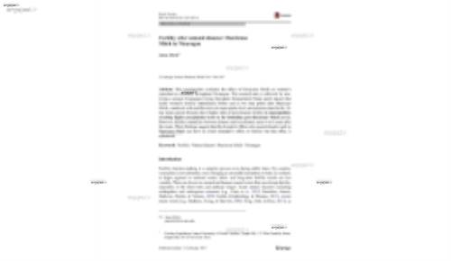 Fertility after natural disaster: Hurricane Mitch in Nicaragua